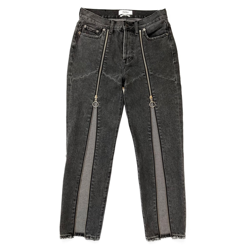 Pistola Women's Black Zipper-Trim High-Rise Jeans